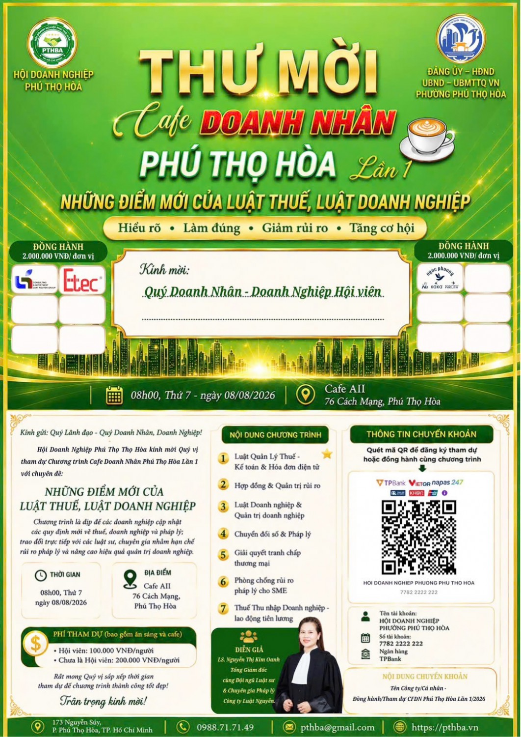 thu moi ca phe doanh nhan 8 8 2026