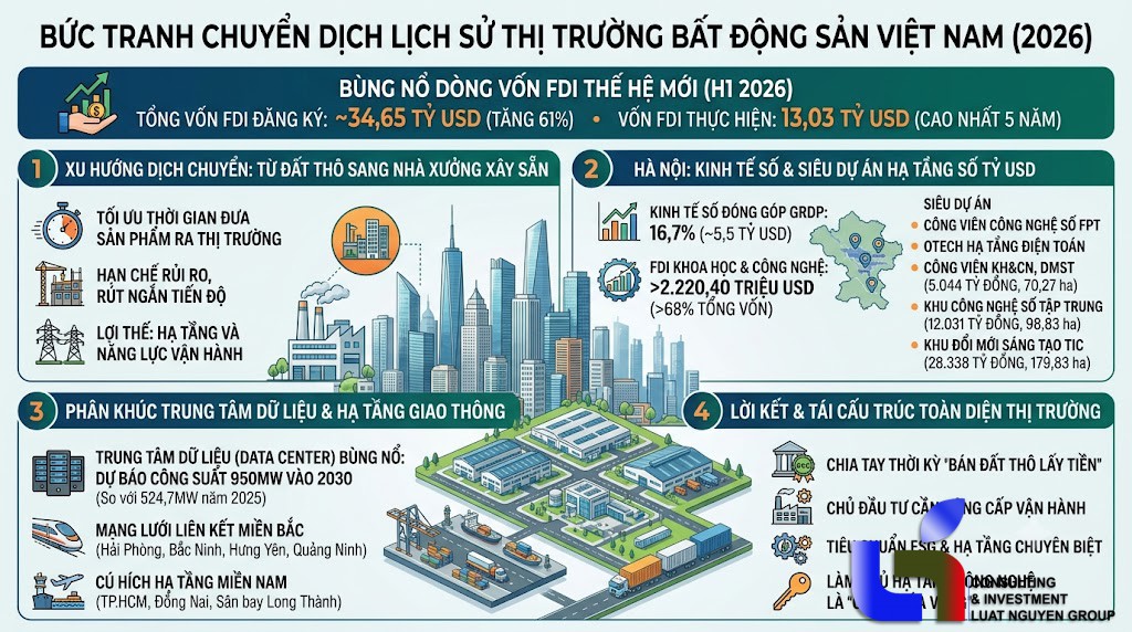 FDI công nghệ cao & kinh tế số 2026: Động lực tái định hình thị trường bất động sản Việt Nam