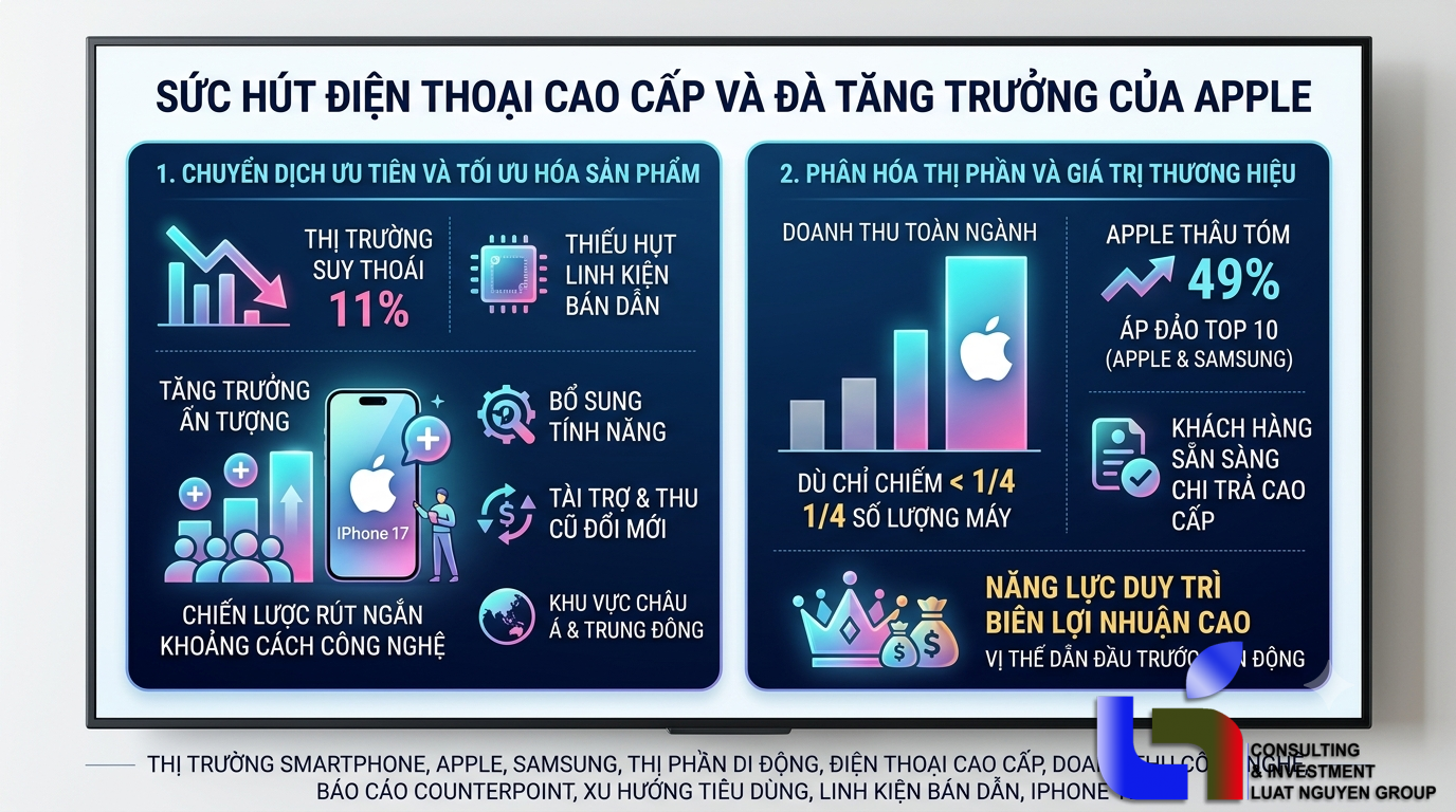 Sức hút điện thoại cao cấp và đà tăng trưởng của Apple
