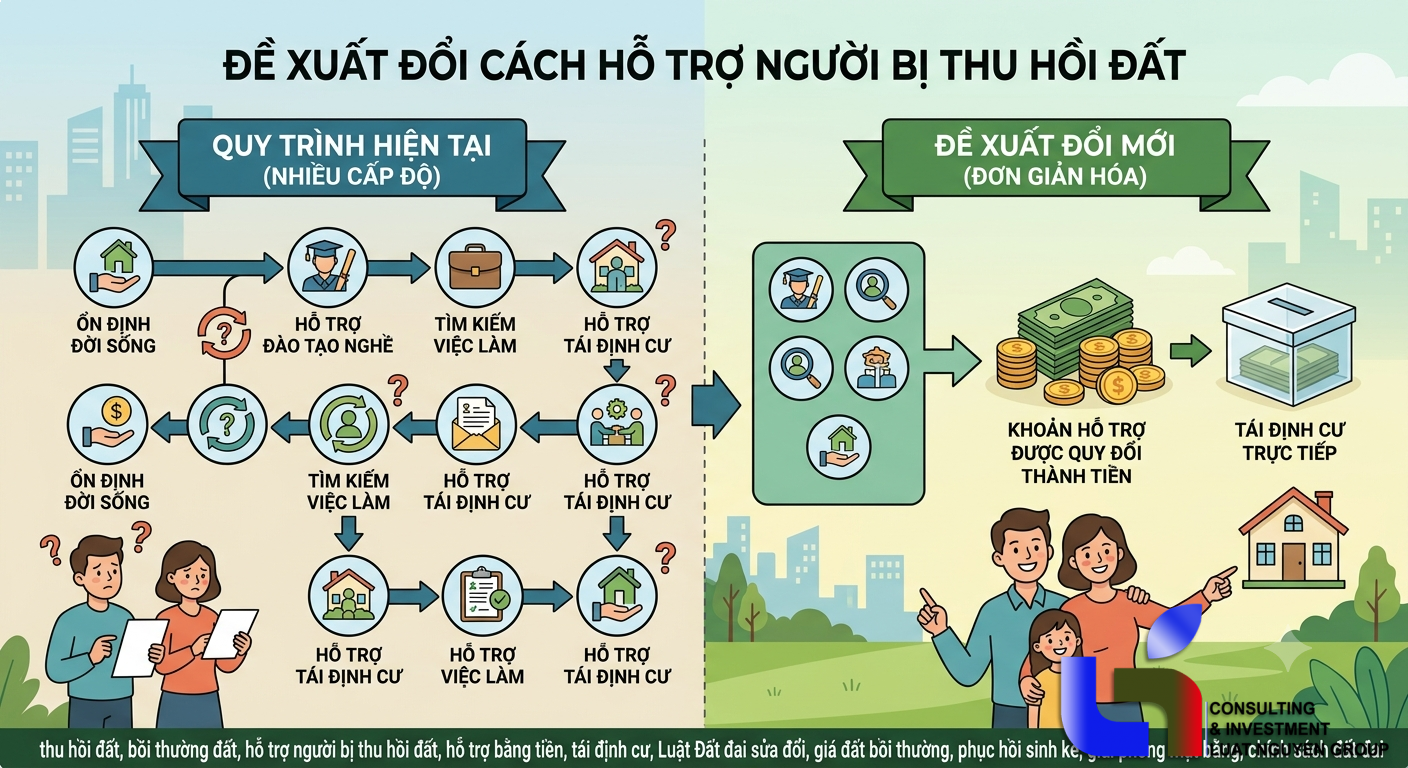 Đề xuất đổi cách hỗ trợ người bị thu hồi đất