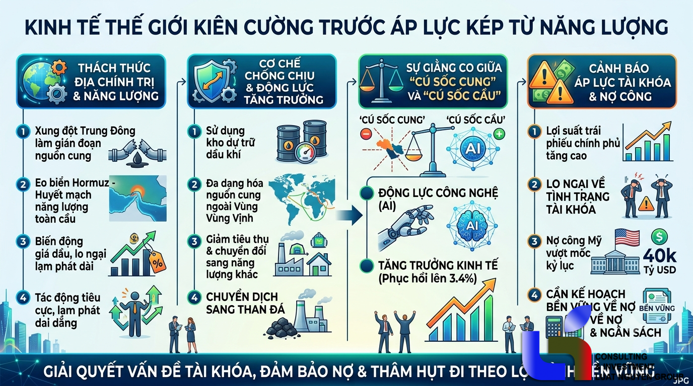 Kinh tế thế giới kiên cường trước áp lực kép từ năng lượng