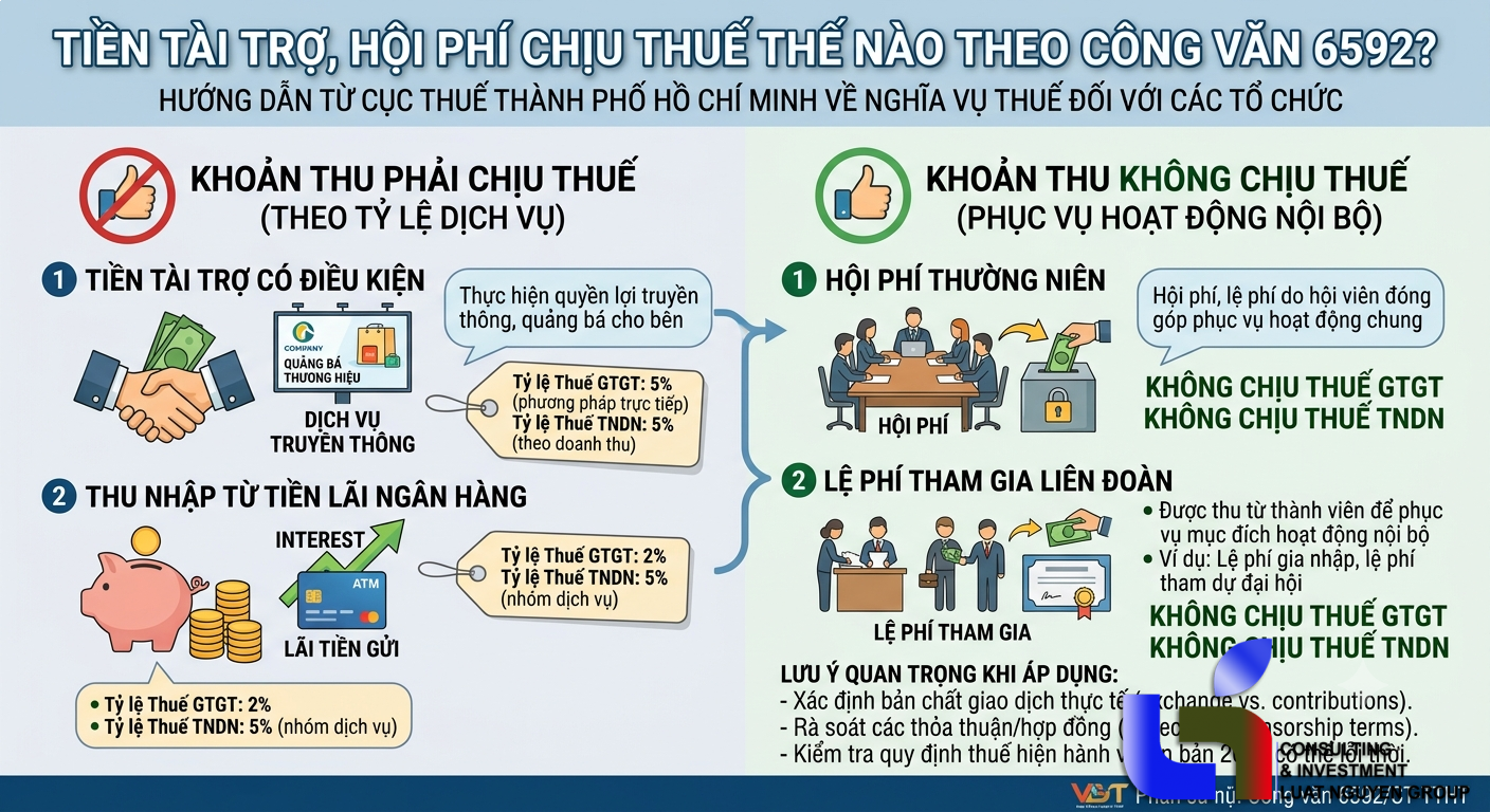 Tiền tài trợ, hội phí chịu thuế thế nào theo Công văn 6592?