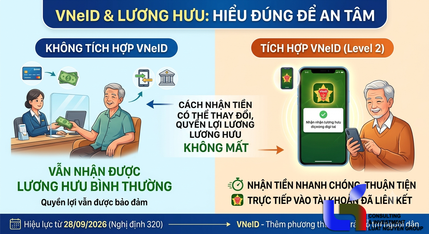 Không tích hợp VNeID có mất quyền nhận lương hưu?