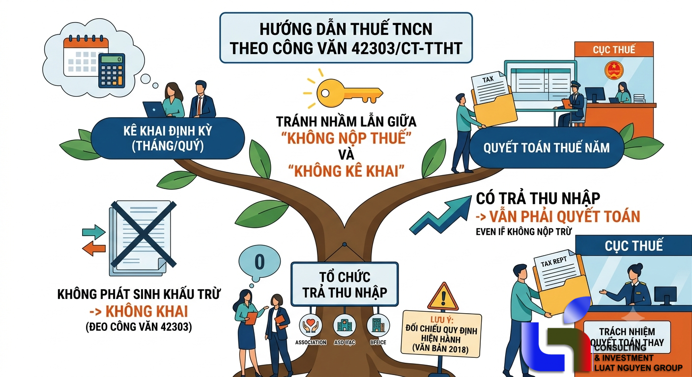 Hướng dẫn khai và quyết toán thuế TNCN theo Công văn 42303