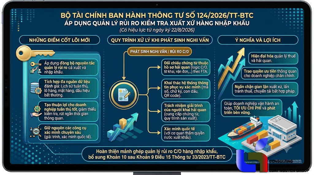 Thông tư 124/2026/TT-BTC: Quản lý rủi ro C/O hàng nhập khẩu
