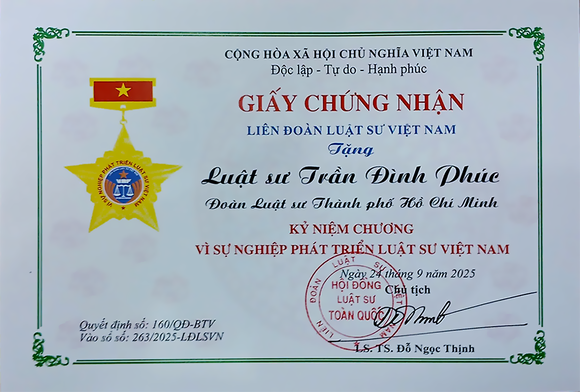 ky niem chuong vi su nghiep phat trien luat su Viet Nam