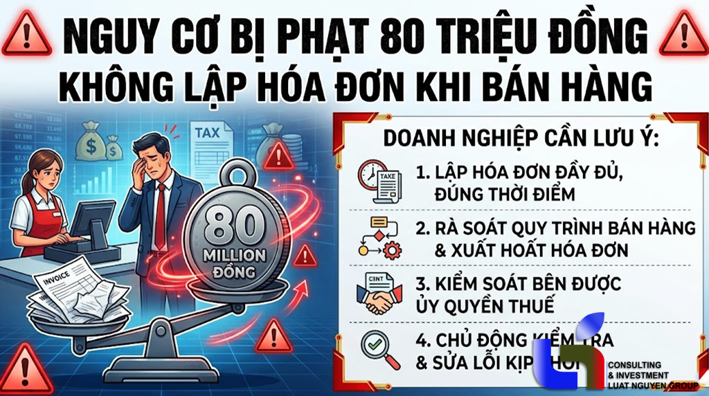 Không lập hóa đơn khi bán hàng: mức phạt "khủng" lên đến 80 triệu đồng