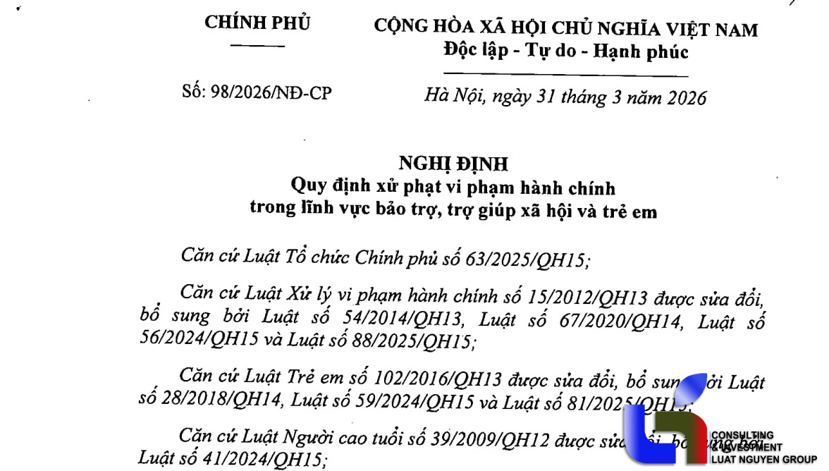 Nghị định số 98/2026/NĐ-CP