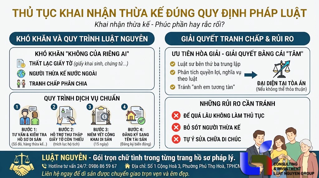 Thủ tục khai nhận di sản thừa kế nhanh chóng, đúng quy định pháp luật