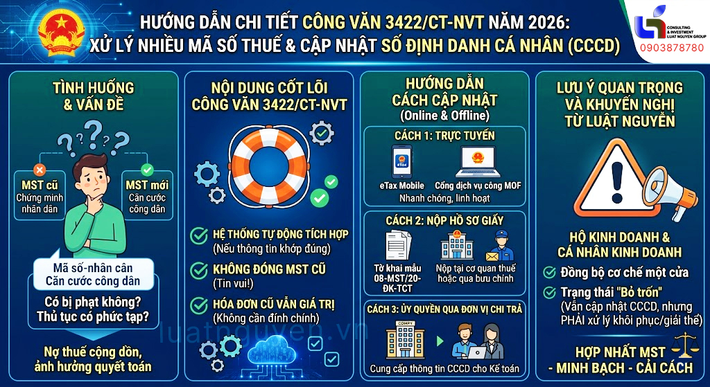 Sở hữu nhiều mã số thuế: Hướng dẫn hợp nhất theo công văn 3422/CT-NVT mới nhất