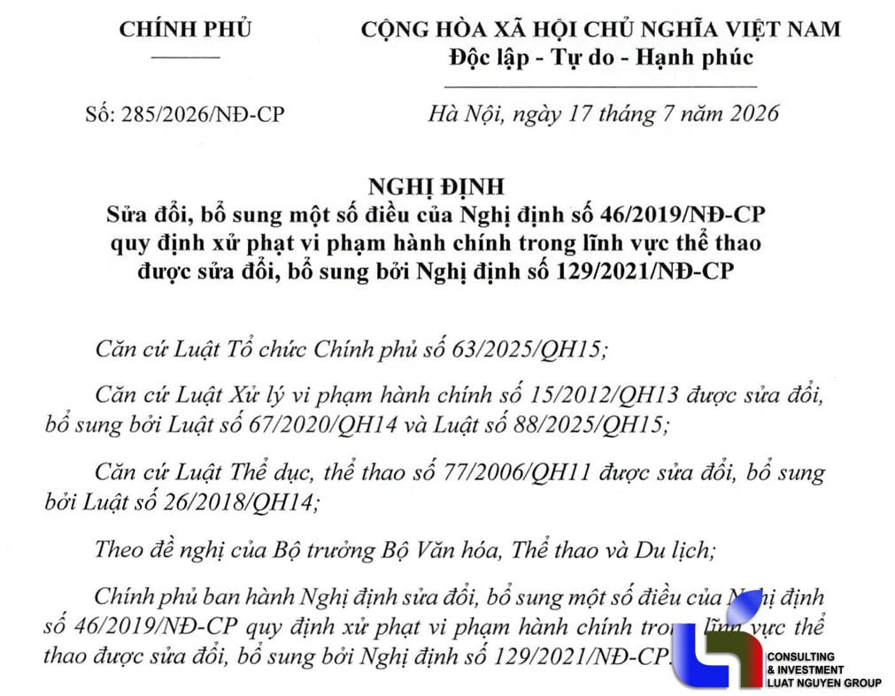 Nghị định 285/2026/NĐ-CP