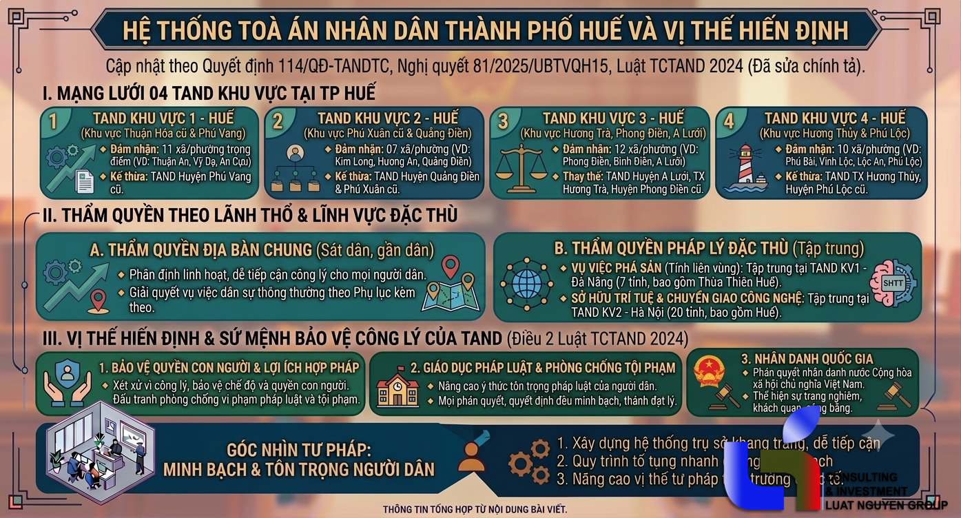 Hệ thống TAND khu vực TP Huế và thẩm quyền tư pháp