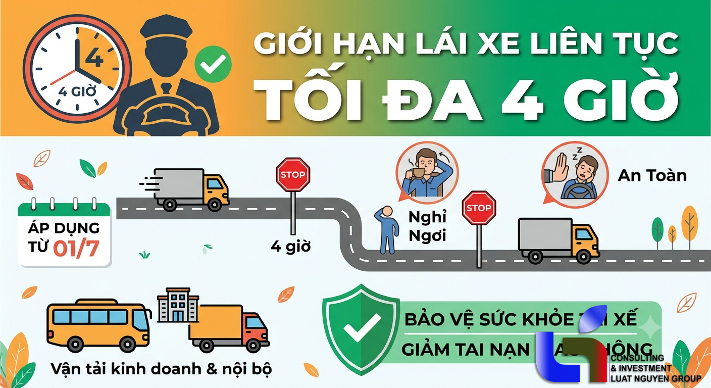 Từ 1/7: Tài xế không được lái xe liên tục quá 4 giờ