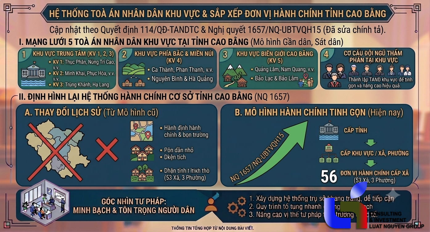 Hệ thống TAND khu vực Cao Bằng sau sáp nhập
