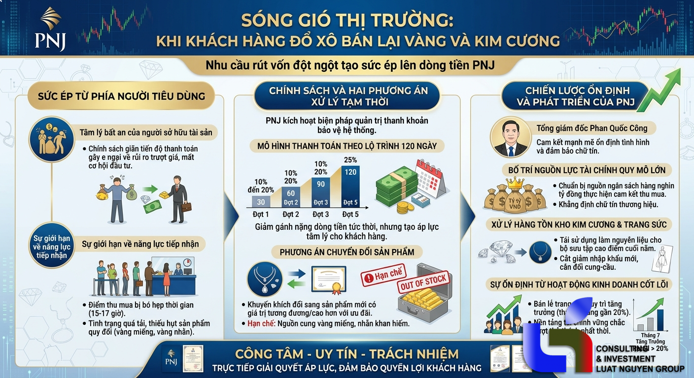 Áp lực thanh khoản và chiến lược ứng phó của PNJ