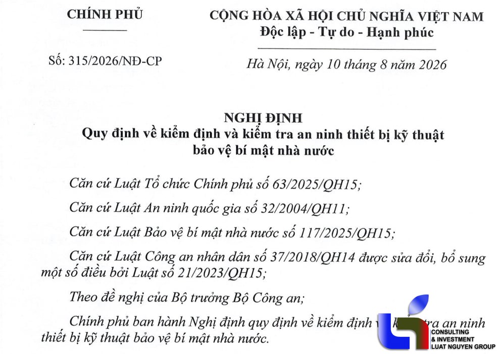 Nghị định 315/2026/NĐ-CP