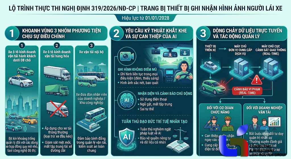Bắt buộc lắp camera giám sát lái xe với 3 loại xe từ 2028