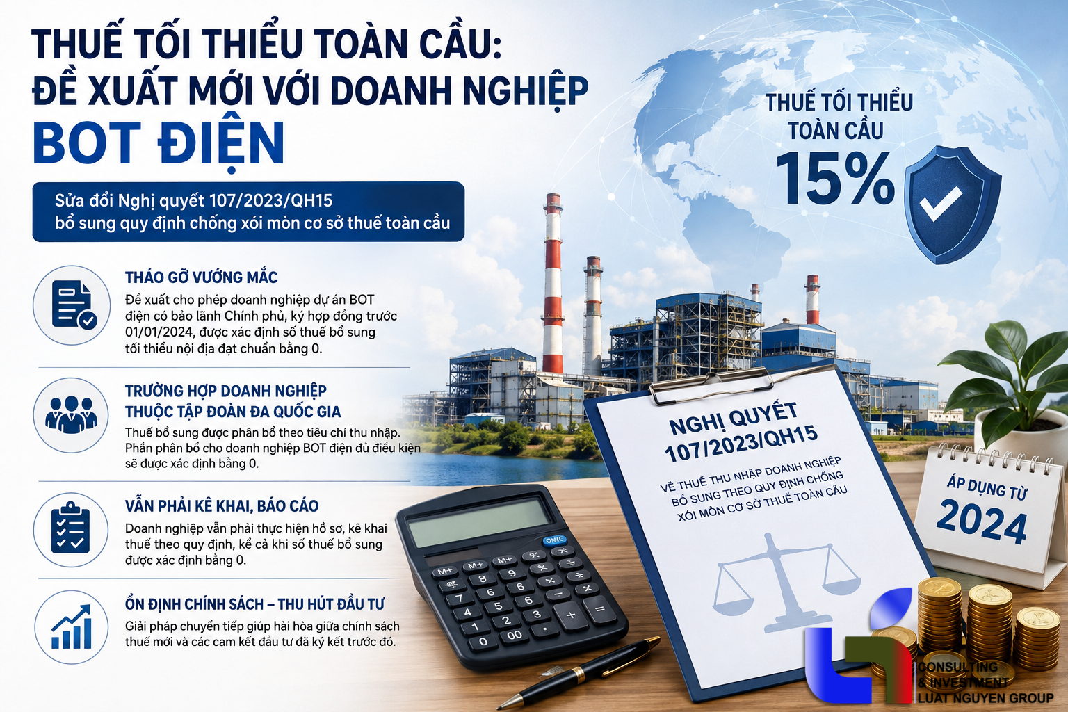 Thuế tối thiểu toàn cầu: Đề xuất mới với doanh nghiệp BOT điện
