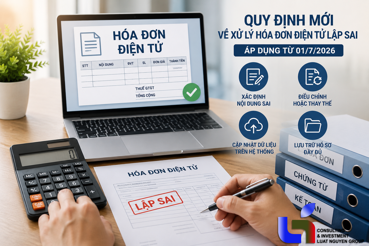 Quy định mới về xử lý hóa đơn điện tử lập sai từ 01/7/2026