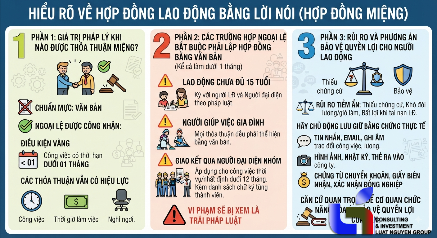 Hợp đồng lao động bằng lời nói: Giá trị pháp lý và điều kiện áp dụng