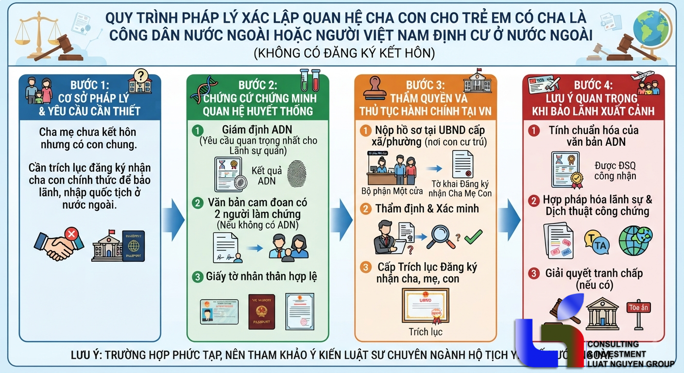 Cha mẹ không kết hôn: Làm sao xác nhận quan hệ cha con?