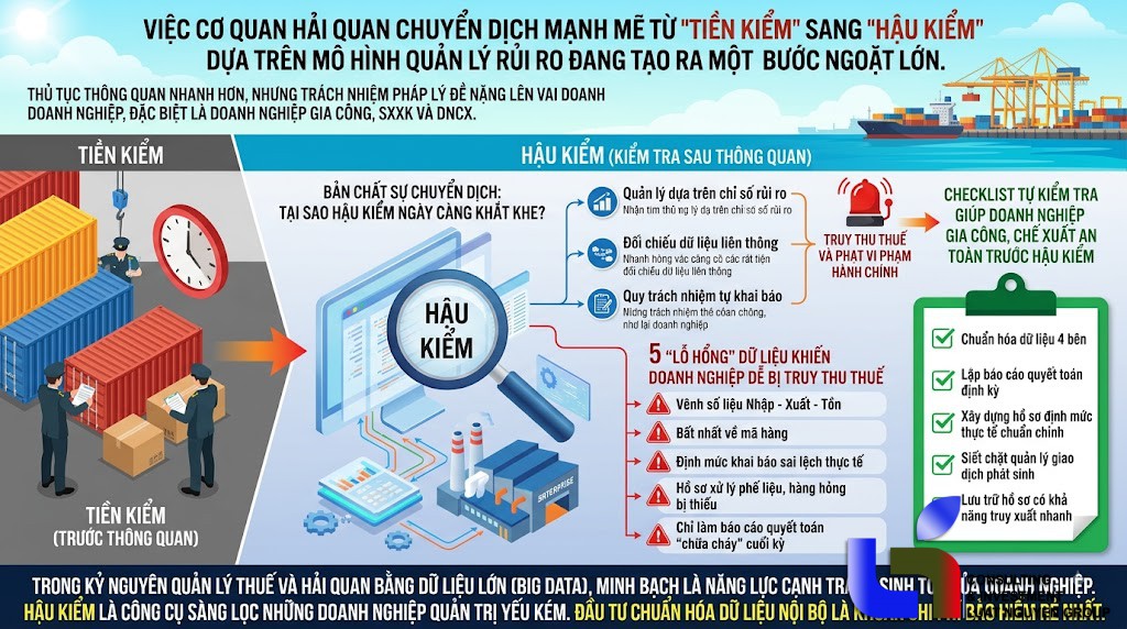 Hậu kiểm Hải Quan 2026: Đừng để Doanh nghiệp gia công, chế xuất mất tiền vì "bất đồng dữ liệu"!
