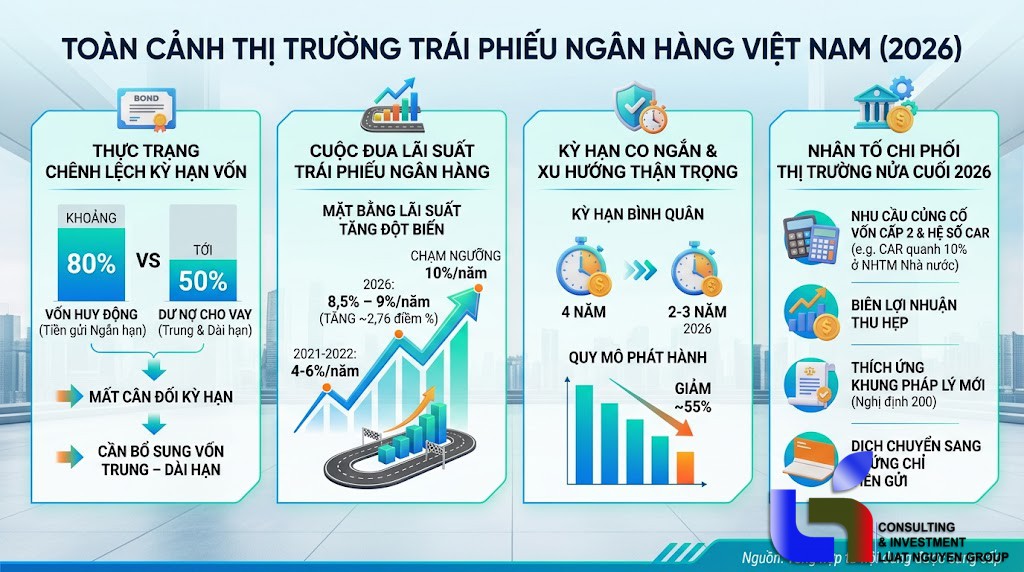 Ngân hàng đua huy động trái phiếu lãi suất hai con số: Áp lực chi phí vốn và bước đi thận trọng 2026