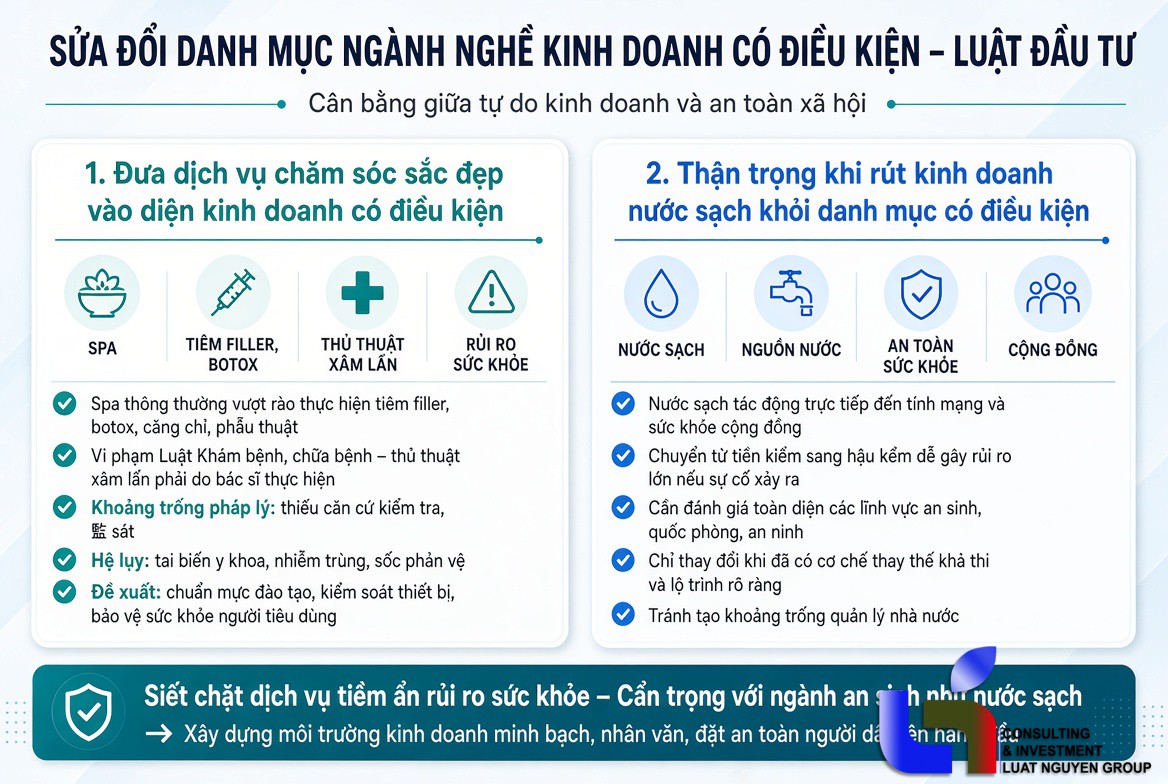 Siết Quản Lý Spa Thẩm Mỹ & Thận Trọng Với Nước Sạch: Đề Xuất Mới Trong Luật Đầu Tư