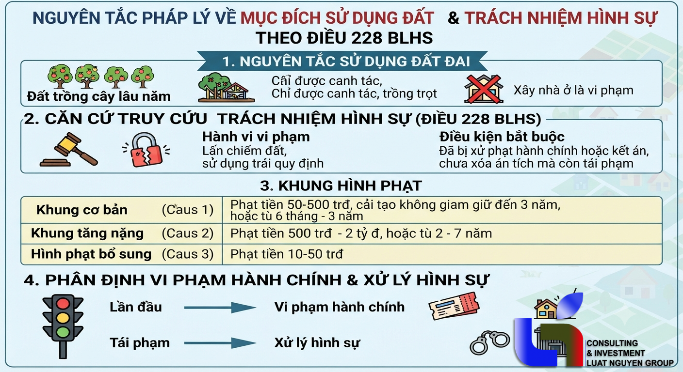 Trách nhiệm hình sự khi cố tình xây nhà trên đất nông nghiệp