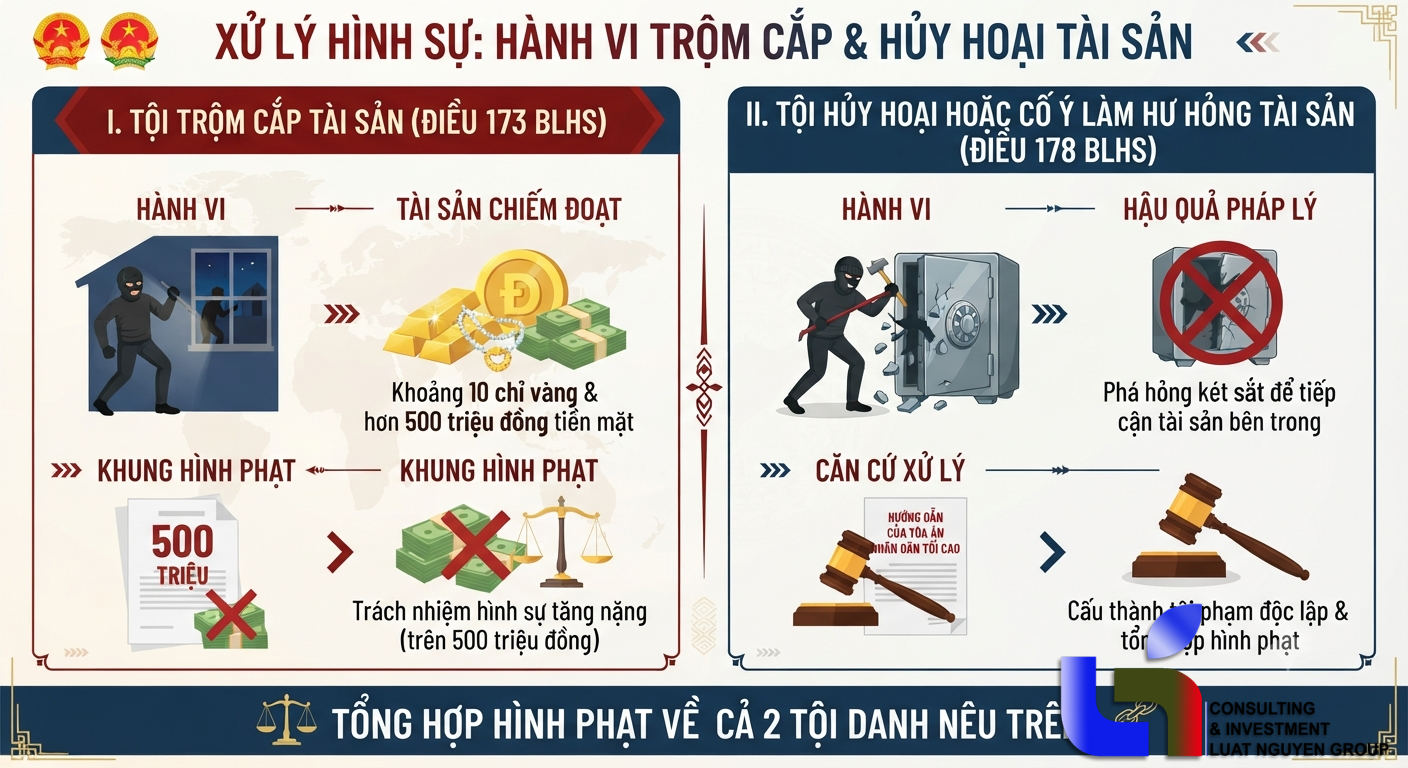 Xử lý hình sự hành vi phá két sắt để trộm cắp tài sản
